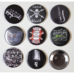 Set 9 x Anstecknadel Button ROCK YOU© Music Motive