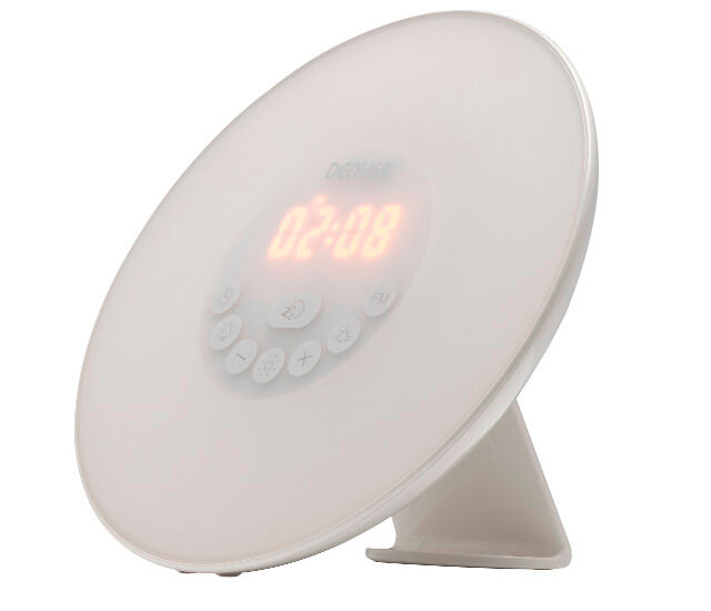 Denver CRL-330 Lichtwecker LED Wake-up Light Radiowecker mit Sonnenaufgang Simulation Naturklänge