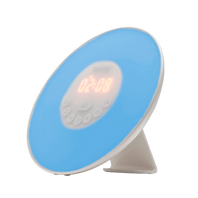 Denver CRL-330 Lichtwecker LED Wake-up Light Radiowecker mit Sonnenaufgang Simulation Naturklänge