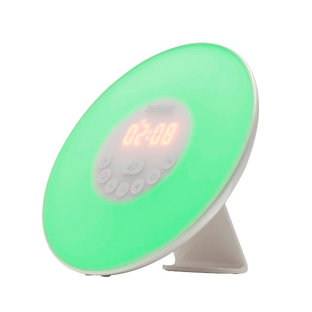 Denver CRL-330 Lichtwecker LED Wake-up Light Radiowecker mit Sonnenaufgang Simulation Naturklänge