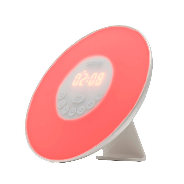 Denver CRL-330 Lichtwecker LED Wake-up Light Radiowecker mit Sonnenaufgang Simulation Naturklänge