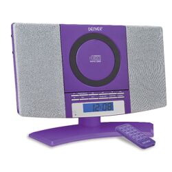 Denver MC-5220 lila Stand CD Player mit FM Radio, Uhr mit Weckfunktion und Fernbedienung