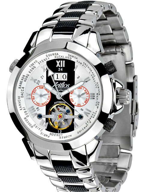 Zeitlos ZL-ES-10 B Automatik Herrenuhr Armbanduhr Exzellent Beast Farbe silber Herren Herr Männer Mann Uhr Automatikuhr