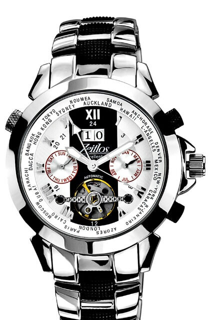 Zeitlos ZL-ES-10 B Automatik Herrenuhr Armbanduhr Exzellent Beast Farbe silber Herren Herr Männer Mann Uhr Automatikuhr