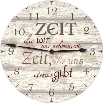 28 542310 Holz Wanduhr 28 Cm Mit Spruch 15453464 Restposten De