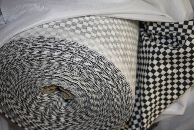 Stoff 1,40 m breit kariert kleines Karo 0,7 x 0,7 cm Rennkaro schwarz weiß