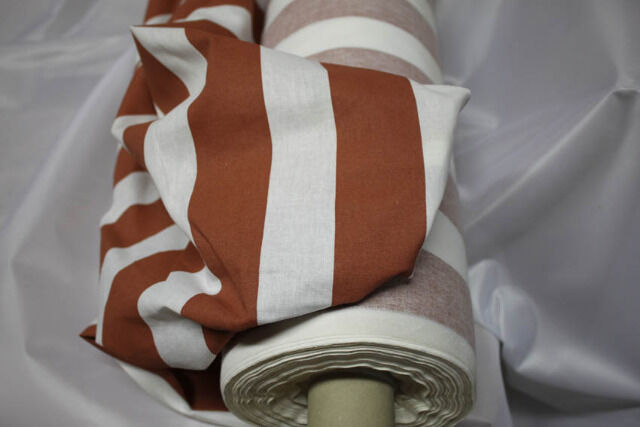 Stoff 1,40 m breit Meterware gestreift Streifen braun weiß