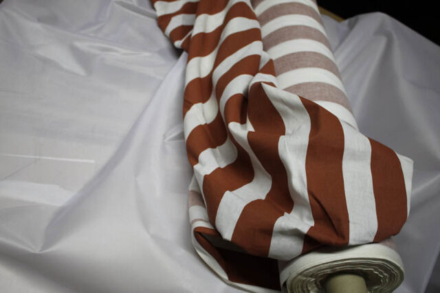 Stoff 1,40 m breit Meterware gestreift Streifen braun weiß