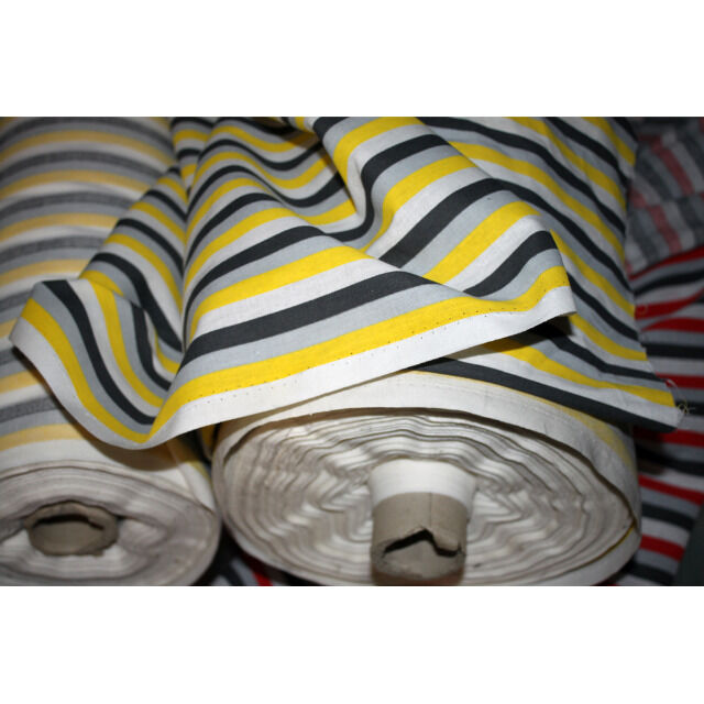 Stoff 1,40 m breit Meterware Streifen weiß gelb grau