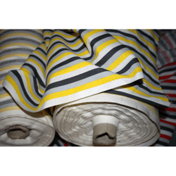 Stoff 1,40 m breit Meterware Streifen weiß gelb grau