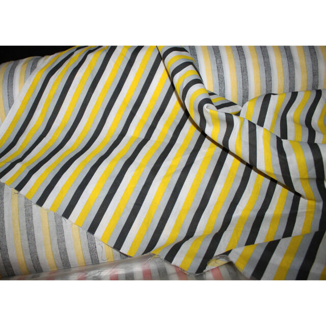 Stoff 1,40 m breit Meterware Streifen weiß gelb grau