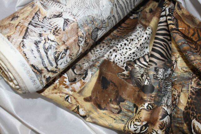 Stoff 1,40 m breit Meterware Wildtiere