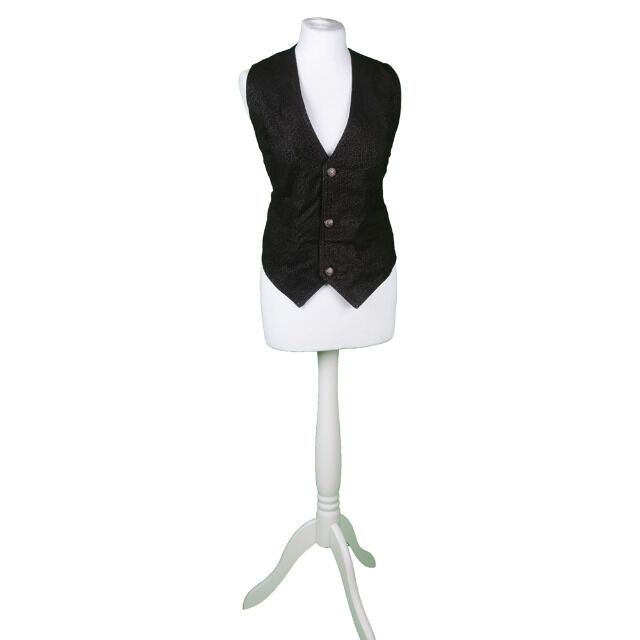 10 x Herren Leder Weste schwarz meliert + Leoparden Look