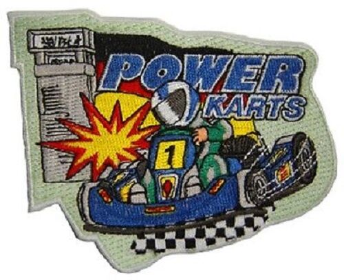 5 x Aufnaeher 9,6 x 7,9 cm Power Karts Karting