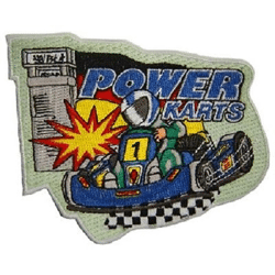 5 x Aufnaeher 9,6 x 7,9 cm Power Karts Karting
