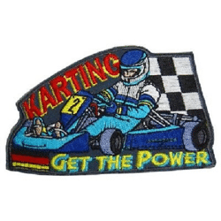 Set 5 x Aufnaeher 10 x 6,2 cm Get the Power Karting 