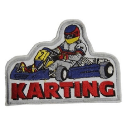 Set 5 x Aufnaeher 11,5 x 7,8 cm Kart Karting