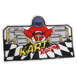Set 5 x Aufnaeher 8,5 x 5,5 cm Kart Racing Karting