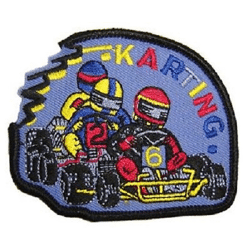 Set 5 x Aufnaeher Patches 7,9 x 6,5 cm Kart Karting