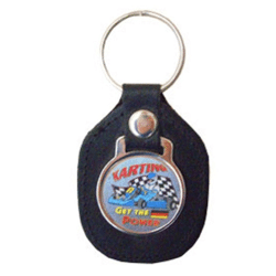 Set 5 x Leder- Schlüsselanhänger Kart Karting get the Power