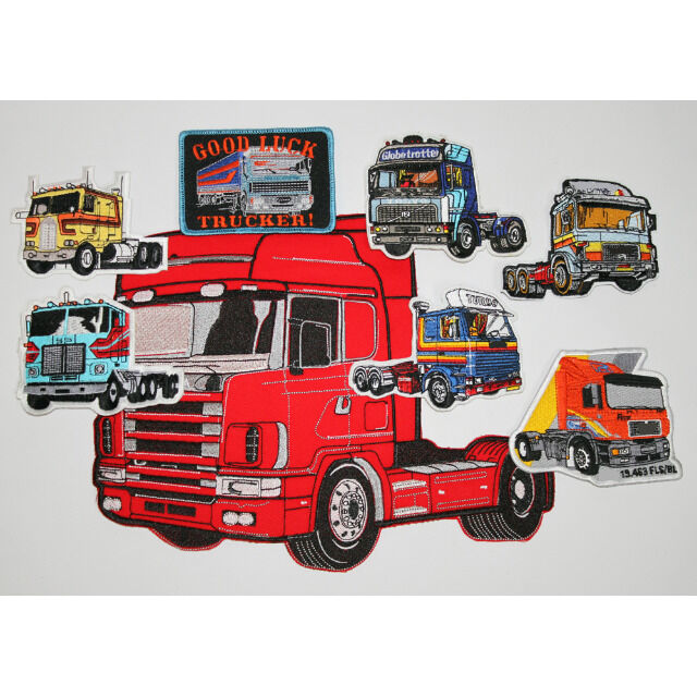 8 x Aufnaeher Set LKW verschiedene Groeßen