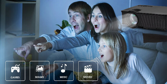 GoClever Cineo Focus II FullHD LED Beamer Projektor 1350 Lumen Heimkino TV 1080p HD Fernsehen Kino Projektion beamen Wand Filme schauen Publ