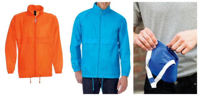 Herren Regenjacke Restposten Orange Jacke mit Kapuze winddicht wasserabweisend regenfest