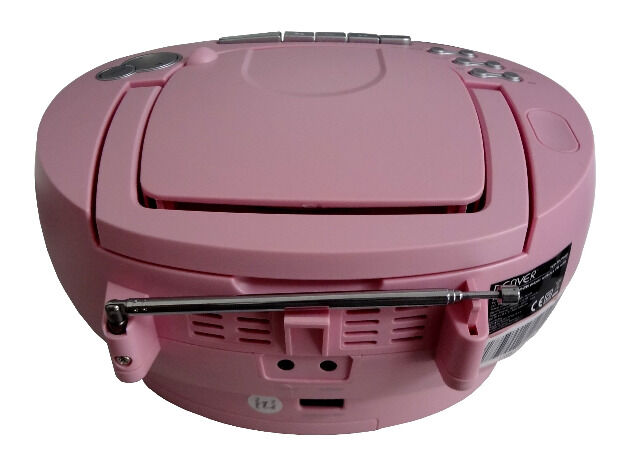 DENVER TCP-39 pink portabler CD Player und Kassettenspieler, FM-Radio, 2x1W RMS AUX Musikplayer Ghettoblaster Kopfhöreranschluss Kassette