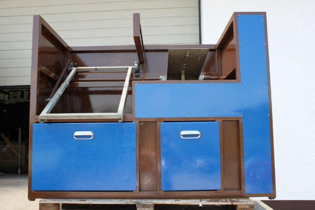 Grosser Metall- Flocktisch beflocken Beflockung Textilien veredeln