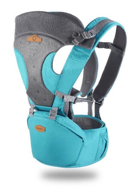 Lionelo Lauren ergonomische Babytrage Bauchtrage türkis bis 15kg Baby Tragetasche Hüfttrage Rückentrage Kindertrage