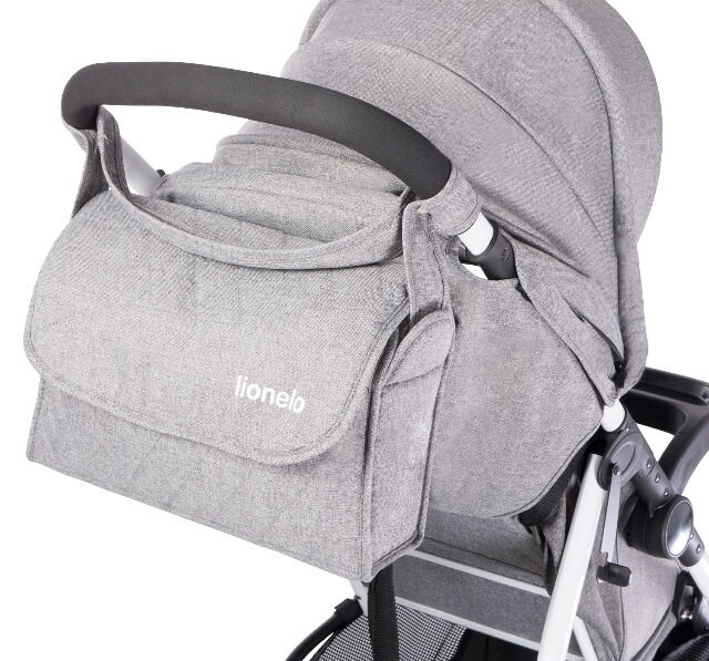 Lionelo Elise Kinderwagen grau + Wickeltasche Buggy Sportbuggy Kinderbuggy Babywagen Babybuggy Baby Kind Kinder Eltern Mutter Vater wandern 