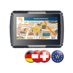 NavGear TourMate N4 Navigationssystem mit West-Europa 4,3 Zoll Motorrad Fahrrad Kfz Outdoor Navigation Navi Routenplaner Straßenkarte Karte 