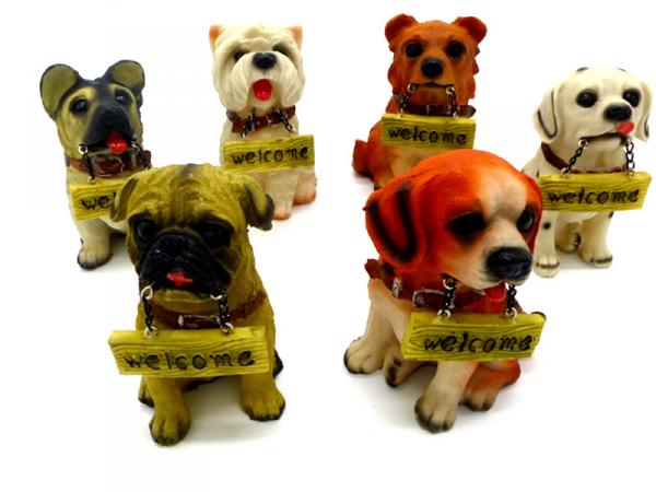 Tierfigur Deko-Hund aus Polyresin Hoehe 14cm