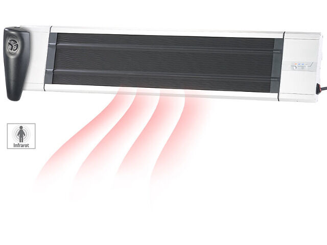 Semptec Infrarot-Dunkelheizstrahler RA-324 Timer Fernbedienung 2.400 Watt IP55 Heizung Heizlüfter Heizkörper Wärmequelle Wärme heizen