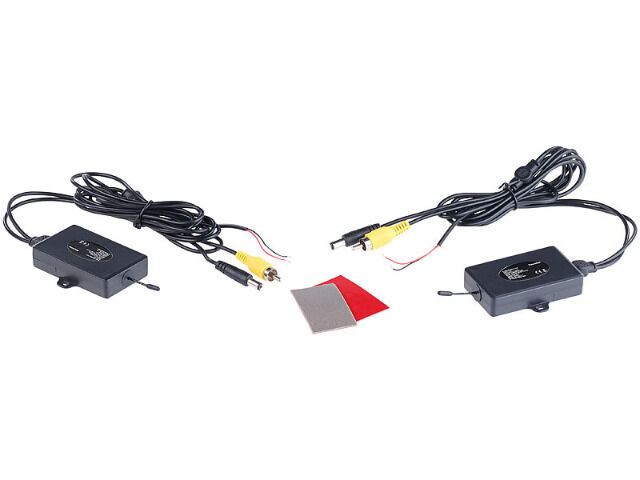 Lescars Funk-Rückfahrkamera 10,9-cm-TFT-Monitor Rückfahrhilfe im Nummernschild Parksensoren Rückfahrkamera Rückfahrwarner Einparkhilfe