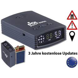 POI Pilot 6000 GPS Blitzer und Radarwarner Gefahren-Warner mit POI-Daten für Europa Radar Blitzer Blitzerwarner Radarwarner GPS Warner 