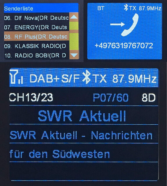 auvisio FMX-680.dab DAB+ Auto DAB-Empfänger, FM-Transmitter, Bluetooth, Freisprecheinrichtung, MP3, Kfz, Autoradio, Radio, Empfänger, Hifi