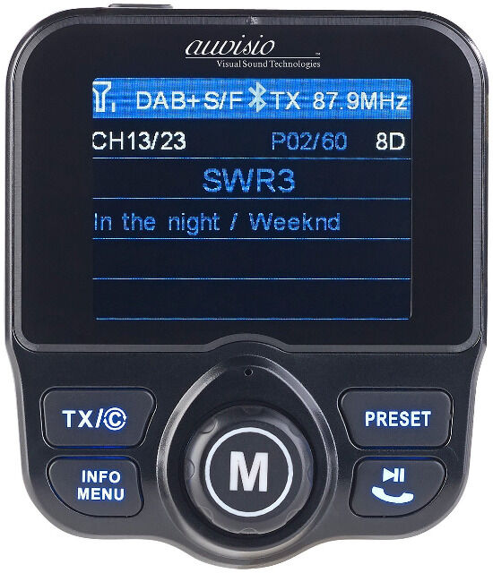 auvisio FMX-680.dab DAB+ Auto DAB-Empfänger, FM-Transmitter, Bluetooth, Freisprecheinrichtung, MP3, Kfz, Autoradio, Radio, Empfänger, Hifi