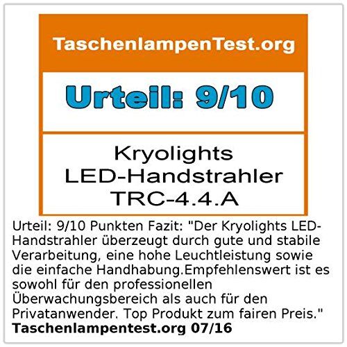 KryoLights LED Handstrahler TRC-4.4A Aluminium Taschenlampe 2000 lm 4 LED´s Leuchte Leuchtstrahler Handlampe Handleuchte Licht Leuchtmittel