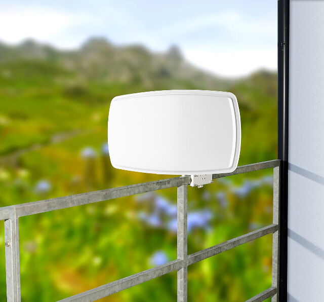 esoSAT digitale Satelliten Flachantenne FA-320.HD mit digitalem Twin-LNB SAT Parabolantenne, Sat Schüssel, Satellitenschüssel, Empfänger, HD