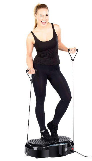 newgen medicals 3in1 Rüttelplatte Vibrationsplatte mit Expander Abnehmen Muskelaufbau schlank werden Fitness Sport Training Vibration