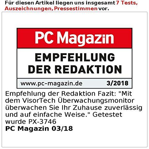 VisorTech DSC-720.mc Funk Überwachungs-Set mit 4 schwarz-weißen HD-IP-Kameras + Monitor Überwachungskamera Überwachung Sicherheit Kamera