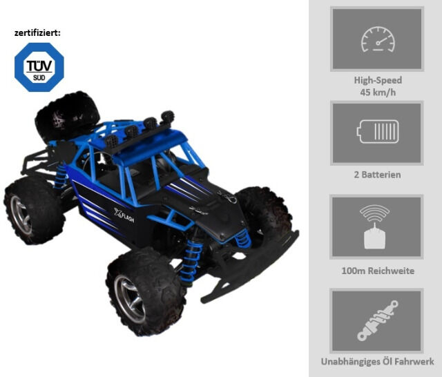 Stossdämpfer, LED Beleuchtung Remote Control Modellbau Auto Truck Monstertruck Baja Spielzeug Geschenk Fahrspaß Geländewagen Fahrwerk Federn