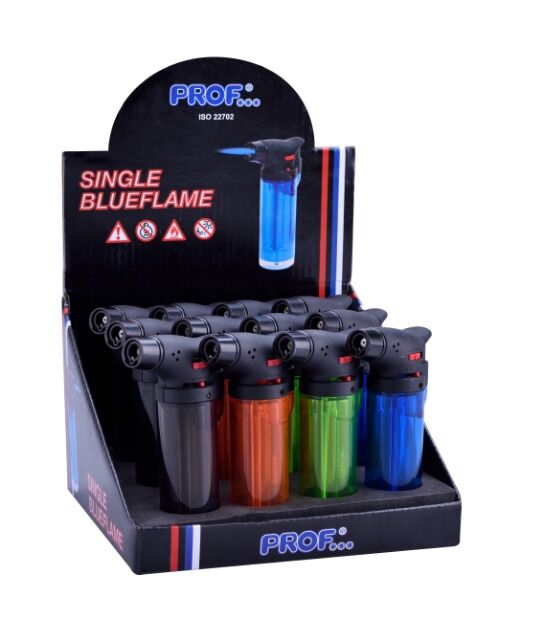 JETFLAME Gasbrenner Feuerzeug transparent ideal für Feuerwerk