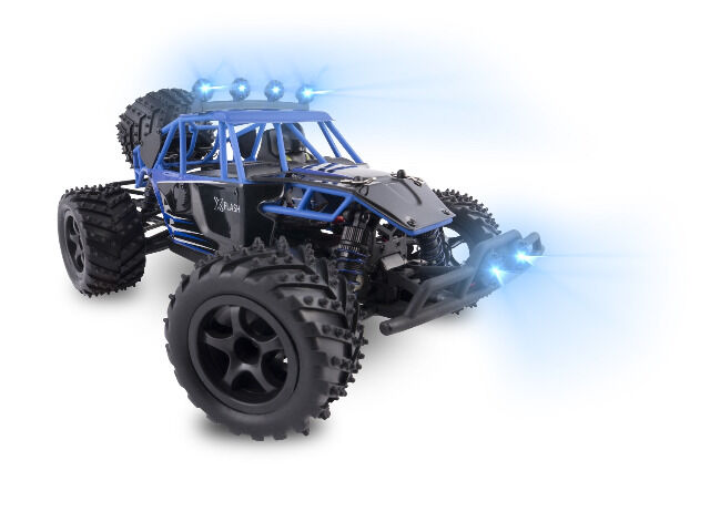 Overmax X-Flash ferngesteuerter RC Buggy 45 km/h, 1:18, 2 Akkus, Allrad, 100m, Öl Stossdämpfer, LED Beleuchtung Remote Control Modellbau 
