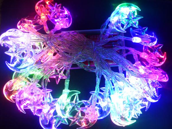 Weihnachtslichterkette 3,8m 30 LED Mond & Stern