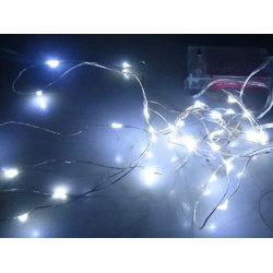 Weihnachtslichterkette aus Kupferdraht 3m 30 LED kaltweiss