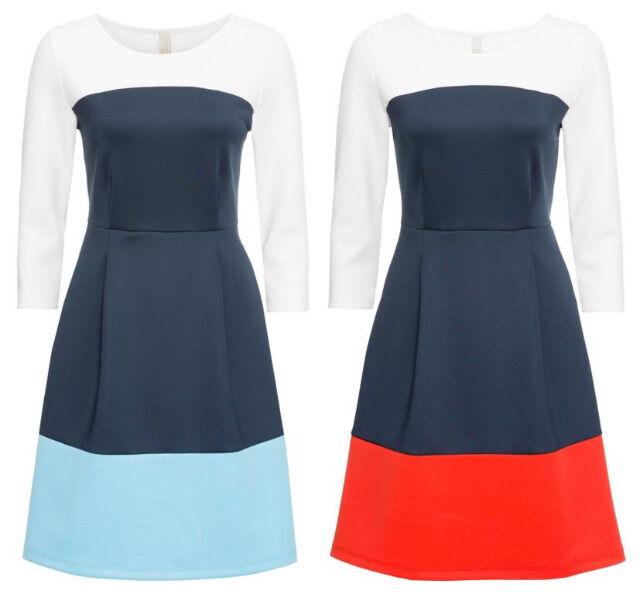 Ladies dress with block colors 2 colors dresses remnants clothing