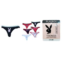 Playboy Unterwäsche Damen Marken Tangas Strings 3er Pack Restposten