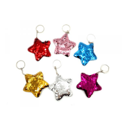 Schlüsselanhänger Pailletten Stern 8cm